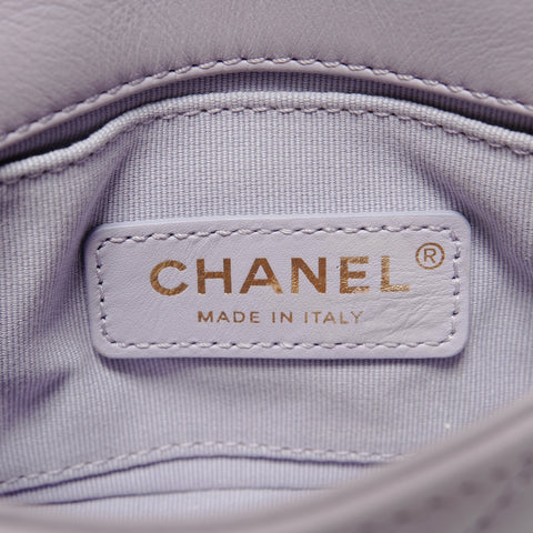 CHANEL 2022-2025 Mini Matelass Chain Shoulder Bag purple WS28266