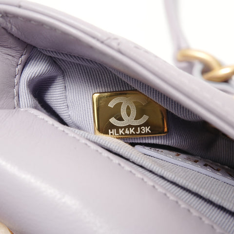 CHANEL 2022-2025 Mini Matelass Chain Shoulder Bag purple WS28266