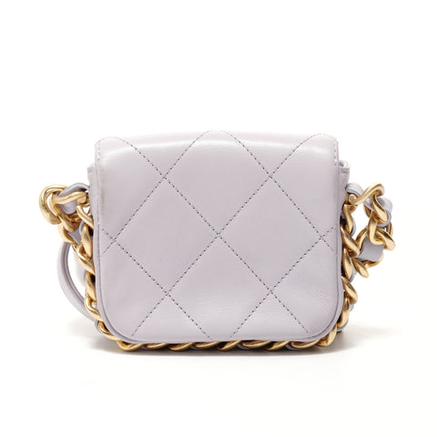 CHANEL 2022-2025 Mini Matelass Chain Shoulder Bag purple WS28266