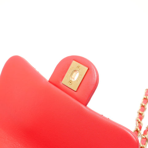 CHANEL Series 29 Matelass Circle Handle 2-way Handbag Red WS28267
