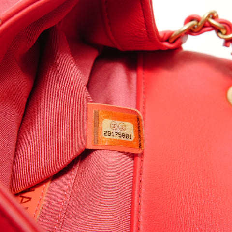 CHANEL Series 29 Matelass Circle Handle 2-way Handbag Red WS28267