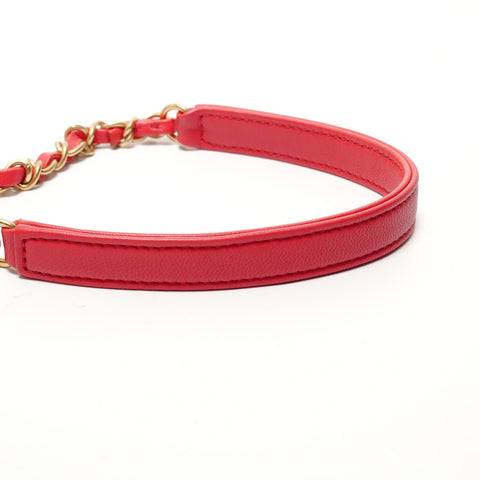 CHANEL Series 29 Matelass Circle Handle 2-way Handbag Red WS28267