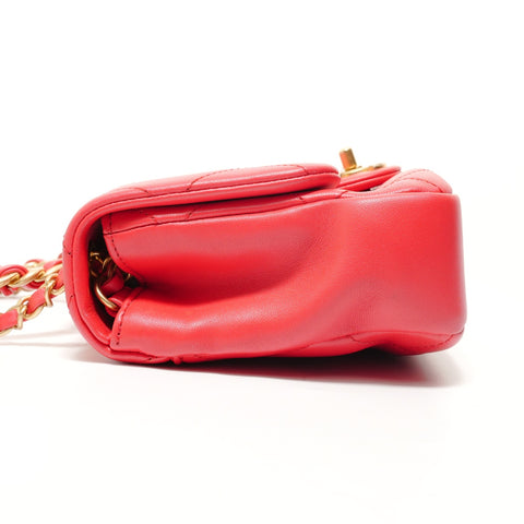 CHANEL Series 29 Matelass Circle Handle 2-way Handbag Red WS28267