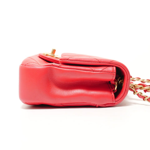 CHANEL Series 29 Matelass Circle Handle 2-way Handbag Red WS28267