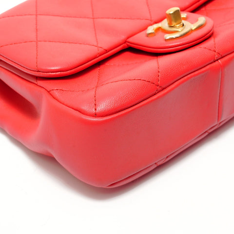 CHANEL Series 29 Matelass Circle Handle 2-way Handbag Red WS28267