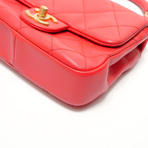 CHANEL Series 29 Matelass Circle Handle 2-way Handbag Red WS28267