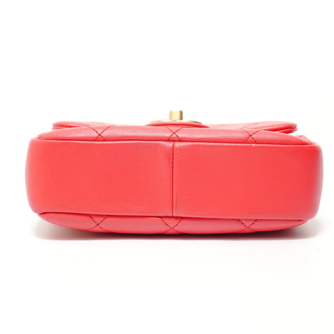 CHANEL Series 29 Matelass Circle Handle 2-way Handbag Red WS28267