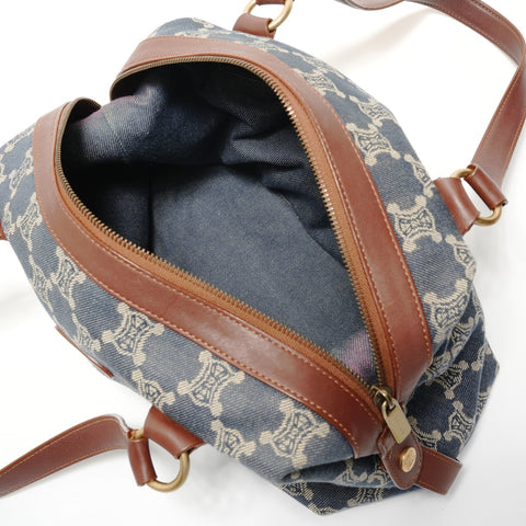 CELINE Macadam denim Shoulder Bag Navy WS28268