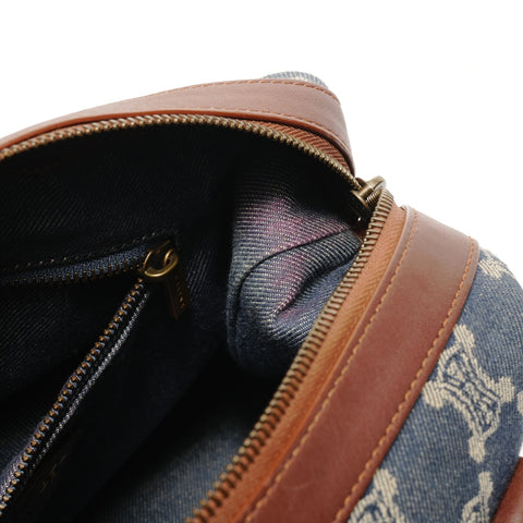 CELINE Macadam denim Shoulder Bag Navy WS28268
