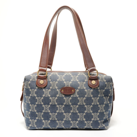 CELINE Macadam denim Shoulder Bag Navy WS28268
