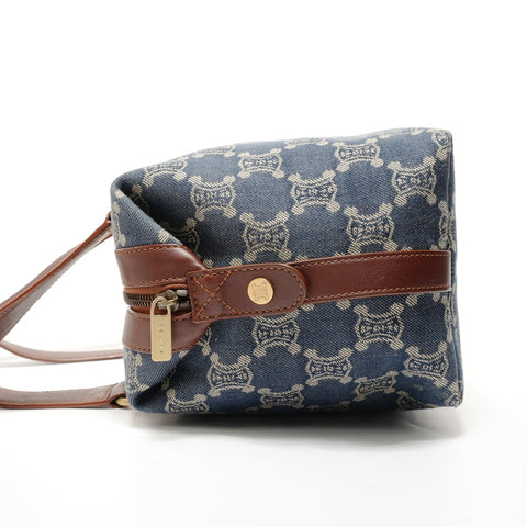 CELINE Macadam denim Shoulder Bag Navy WS28268
