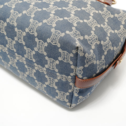 CELINE Macadam denim Shoulder Bag Navy WS28268