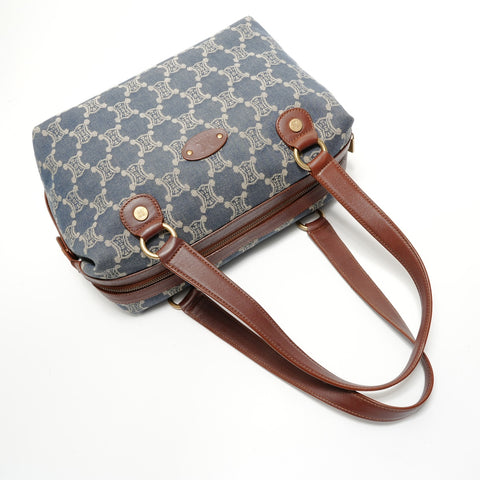 CELINE Macadam denim Shoulder Bag Navy WS28268