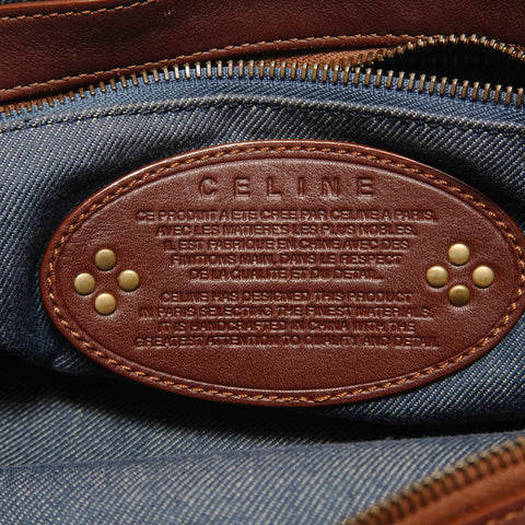 CELINE Macadam denim Shoulder Bag Navy WS28268