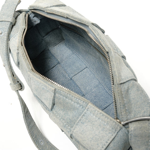BOTTEGAVENETA Brick Cassette Denim Shoulder Bag blue WS28269