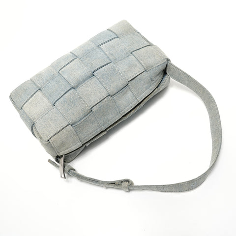 BOTTEGAVENETA Brick Cassette Denim Shoulder Bag blue WS28269
