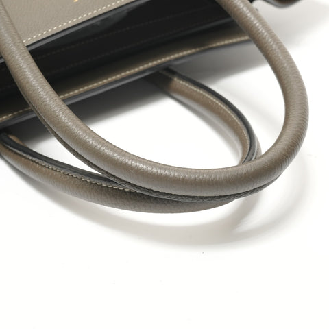 CELINE Luggage Micro Shopper Leather Khaki Handbag gray WS28270
