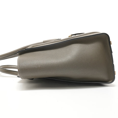 CELINE Luggage Micro Shopper Leather Khaki Handbag gray WS28270
