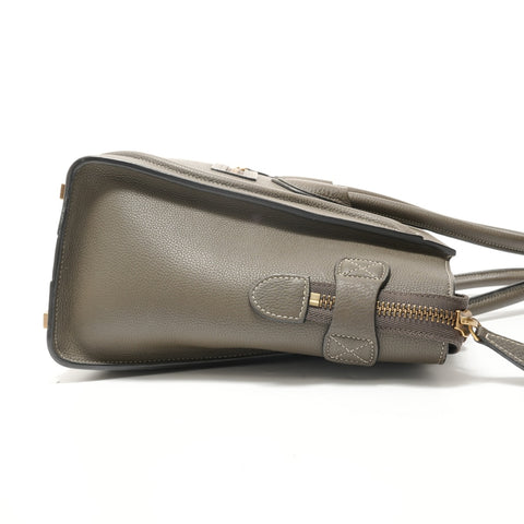 CELINE Luggage Micro Shopper Leather Khaki Handbag gray WS28270