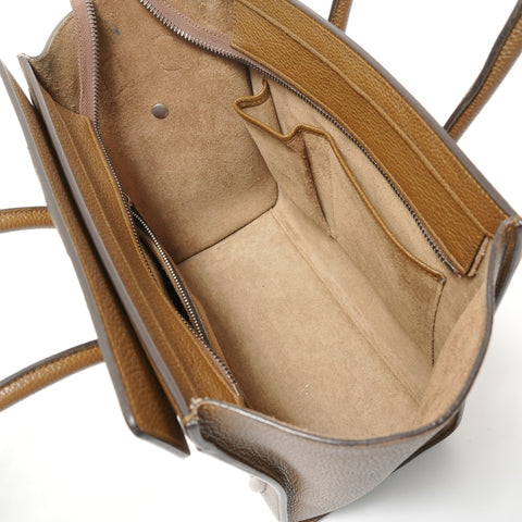 CELINE Luggage Micro Shopper Leather Handbag Brown WS28271