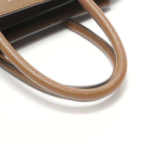 CELINE Luggage Micro Shopper Leather Handbag Brown WS28271