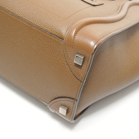 CELINE Luggage Micro Shopper Leather Handbag Brown WS28271