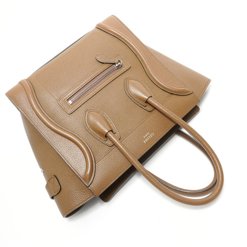 CELINE Luggage Micro Shopper Leather Handbag Brown WS28271