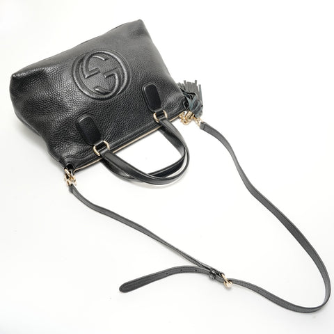 GUCCI Soho Leather 2way Handbag black WS28272