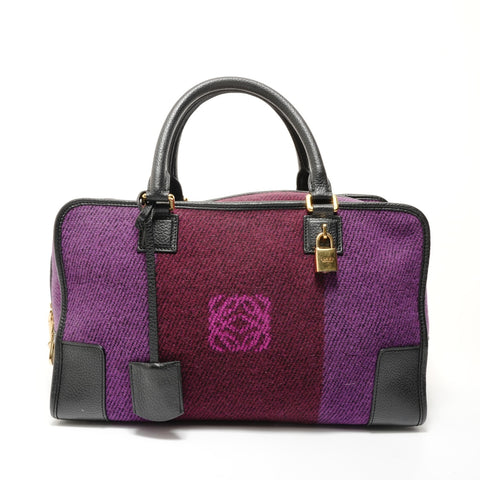 LOEWE Amazona 36 Wool Anagram Handbag purple WS28273