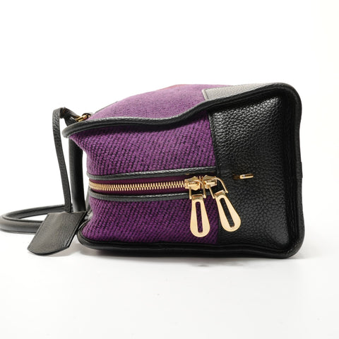 LOEWE Amazona 36 Wool Anagram Handbag purple WS28273