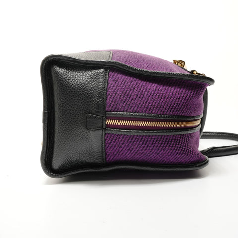 LOEWE Amazona 36 Wool Anagram Handbag purple WS28273