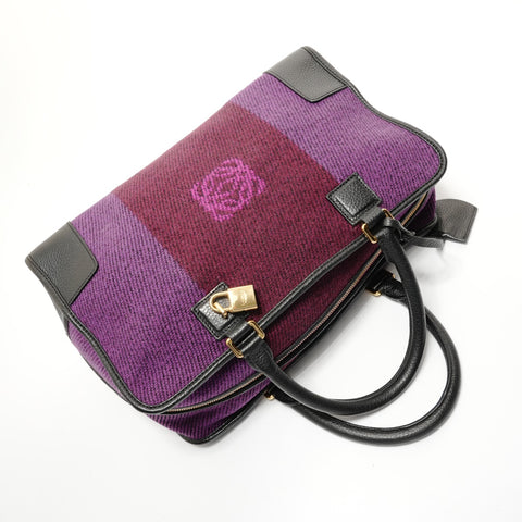 LOEWE Amazona 36 Wool Anagram Handbag purple WS28273