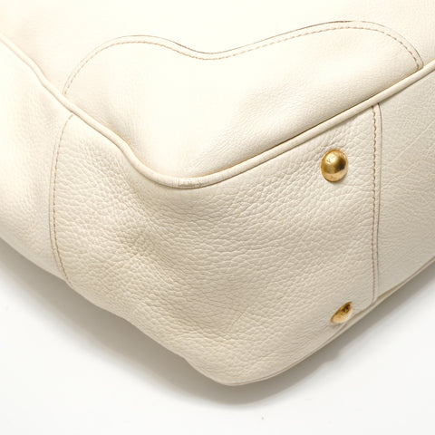 PRADA leather Shoulder Bag white WS28274