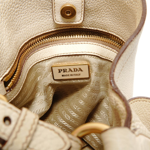 PRADA leather Shoulder Bag white WS28274