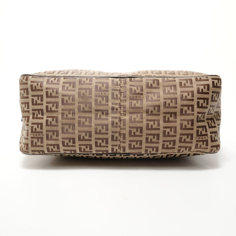 FENDI Zucchino Canvas Shoulder Bag Brown WS28275