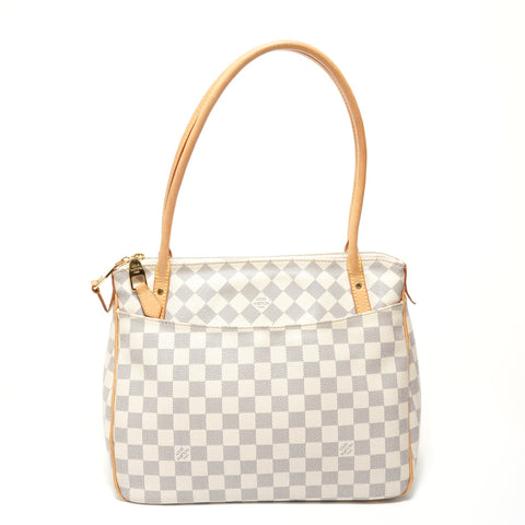 LOUIS VUITTON Damier Azur Figgeri PM, made in 2012. Shoulder Bag white WS28276