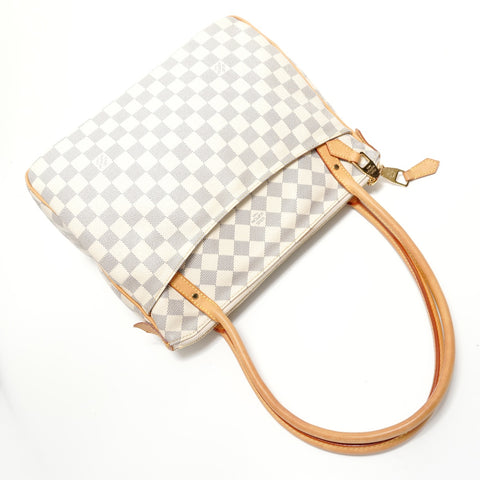 LOUIS VUITTON Damier Azur Figgeri PM, made in 2012. Shoulder Bag white WS28276