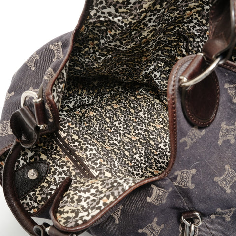 CELINE Macadam Denim 2-way Shoulder Bag Navy WS28281