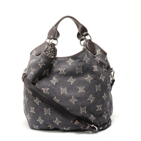 CELINE Macadam Denim 2-way Shoulder Bag Navy WS28281