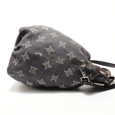 CELINE Macadam Denim 2-way Shoulder Bag Navy WS28281