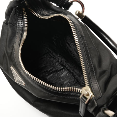 PRADA Nylon triangle logo Shoulder Bag black WS28284