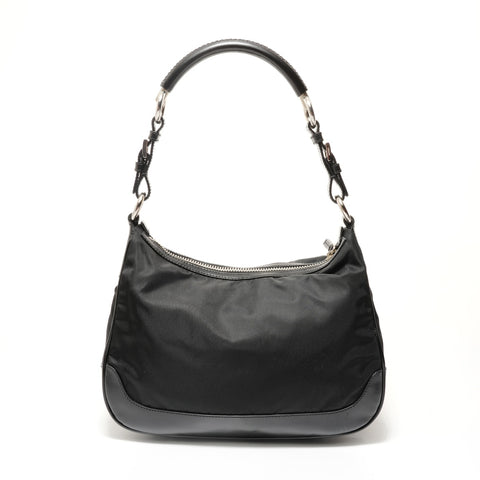 PRADA Nylon triangle logo Shoulder Bag black WS28284