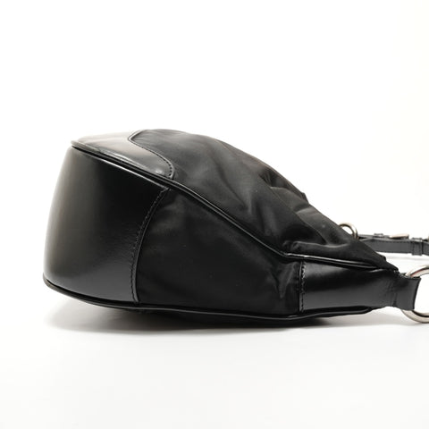 PRADA Nylon triangle logo Shoulder Bag black WS28284