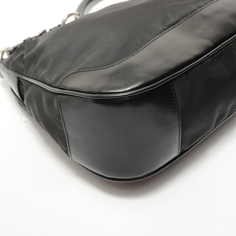 PRADA Nylon triangle logo Shoulder Bag black WS28284