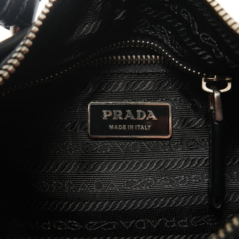 PRADA Nylon triangle logo Shoulder Bag black WS28284