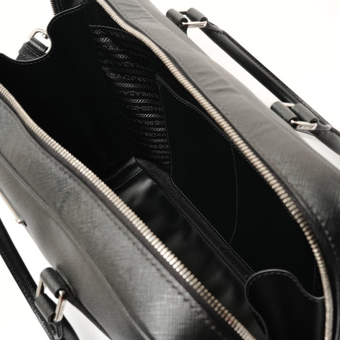 PRADA Saffiano leather briefcase Handbag black WS28285