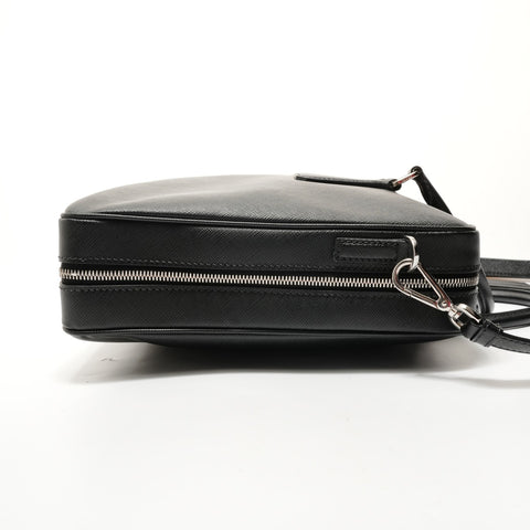 PRADA Saffiano leather briefcase Handbag black WS28285