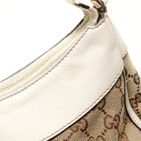 GUCCI GG Canvas Metal Gold Shoulder Bag beige WS28287