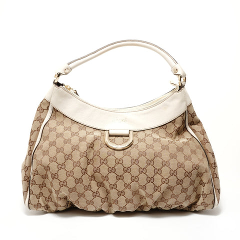 GUCCI GG Canvas Metal Gold Shoulder Bag beige WS28287