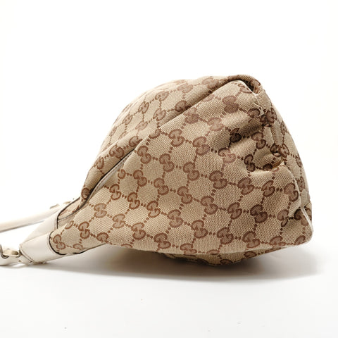 GUCCI GG Canvas Metal Gold Shoulder Bag beige WS28287